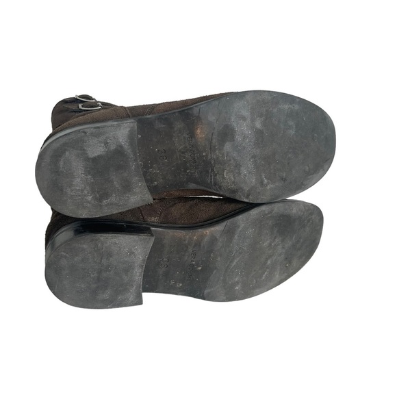 Brown Suede Italian Leather Combat Boots 38 - Picture 5 of 6